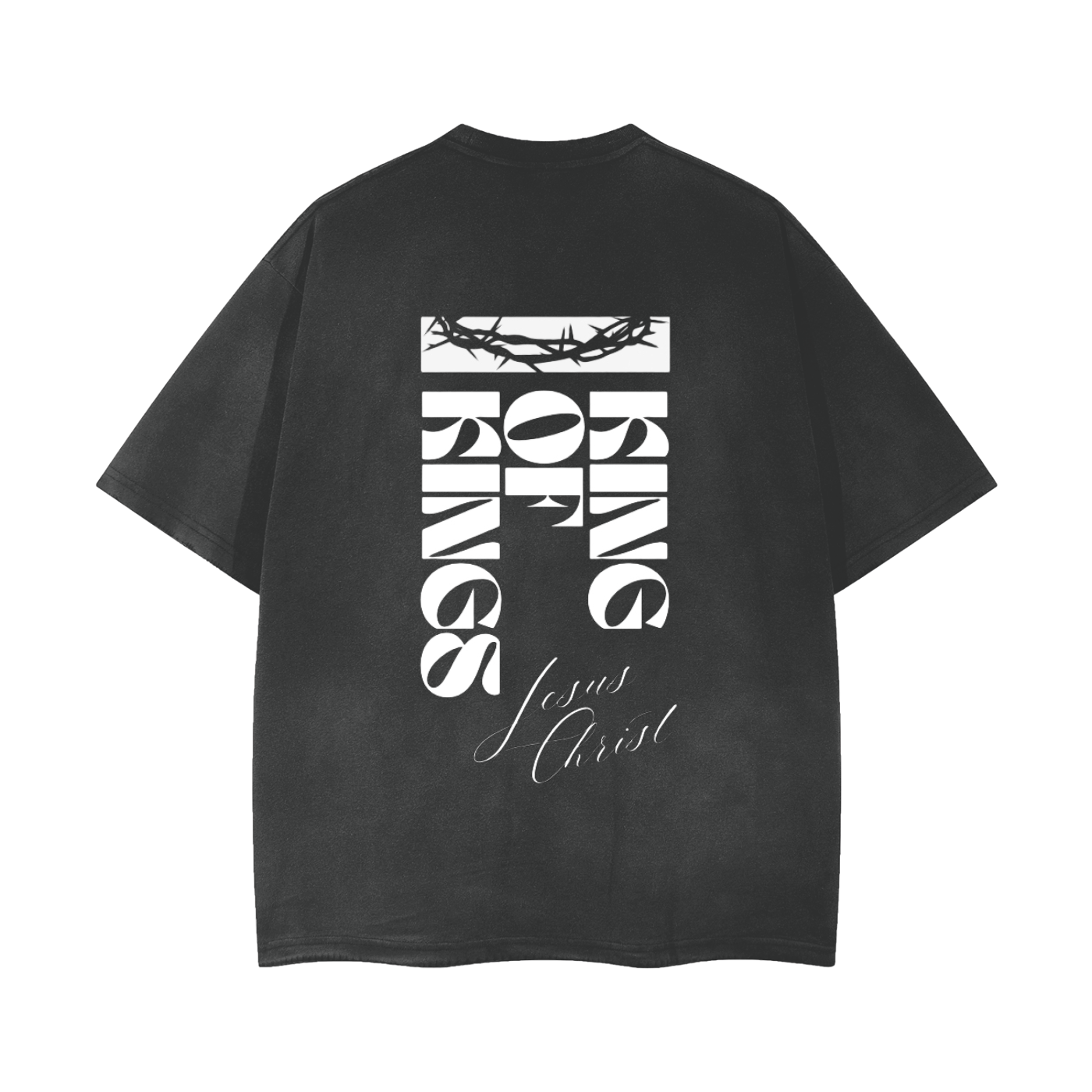 King of kings faded black t-shirt